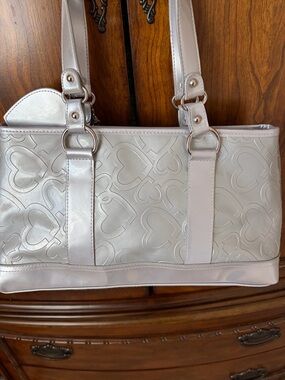 Oxo Silver Heart-Patterned Tote Bag OXO
